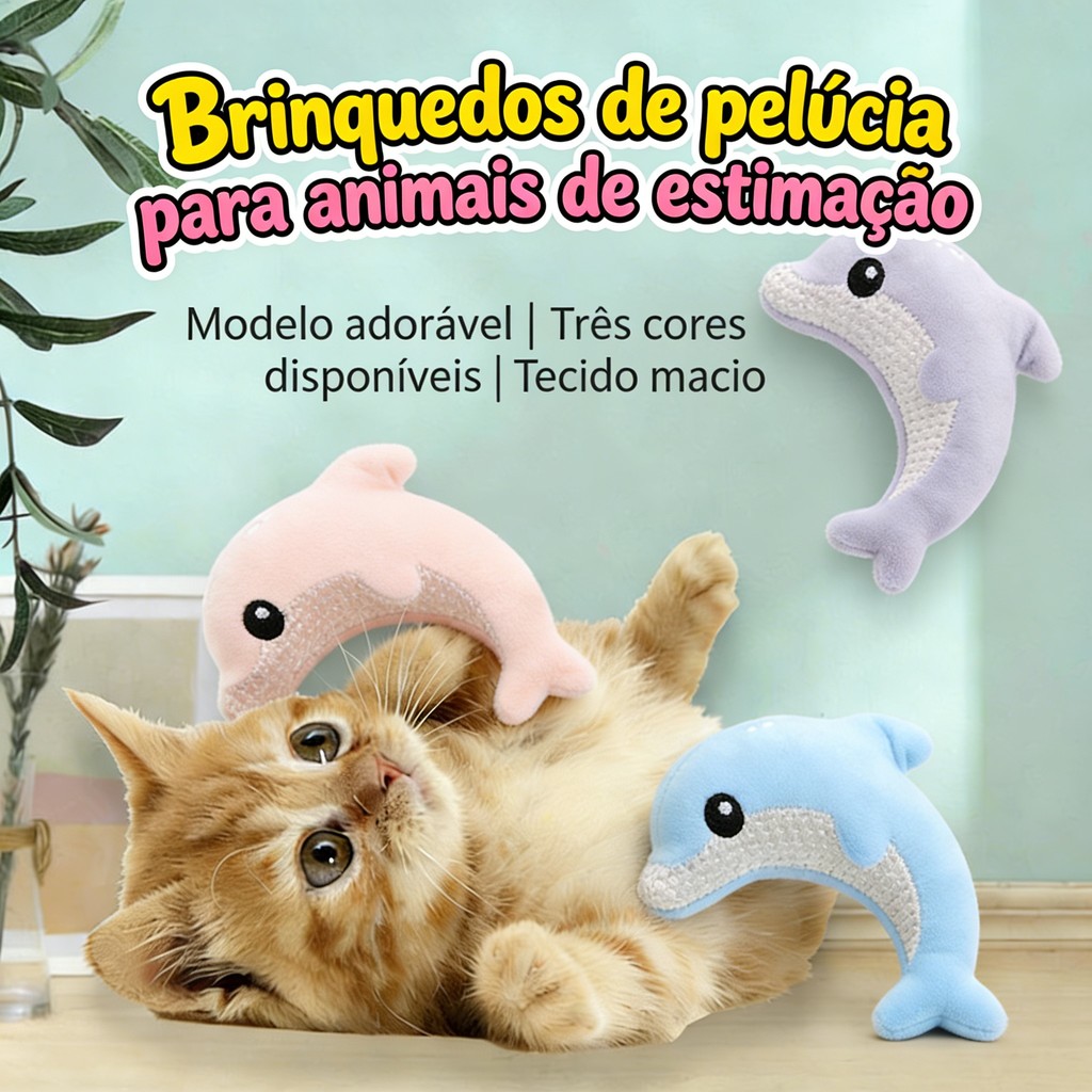 Brinquedo De Gato De Pelúcia Em Forma De Animal Fofo-Companheiro Molar Resistente À Mastigação , Suprimentos Interativos