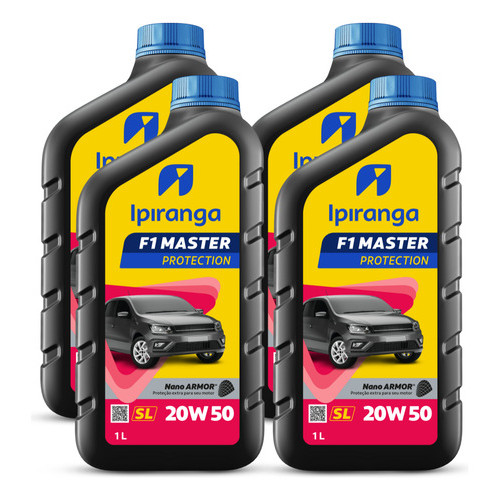 Kit 4 Óleo Motor 20w50 F1 Master Mineral Ipiranga 1l