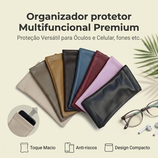 kit 04 Porta óculos. óculos de sol e grau. + flanelinha. em Oferta na Shopee