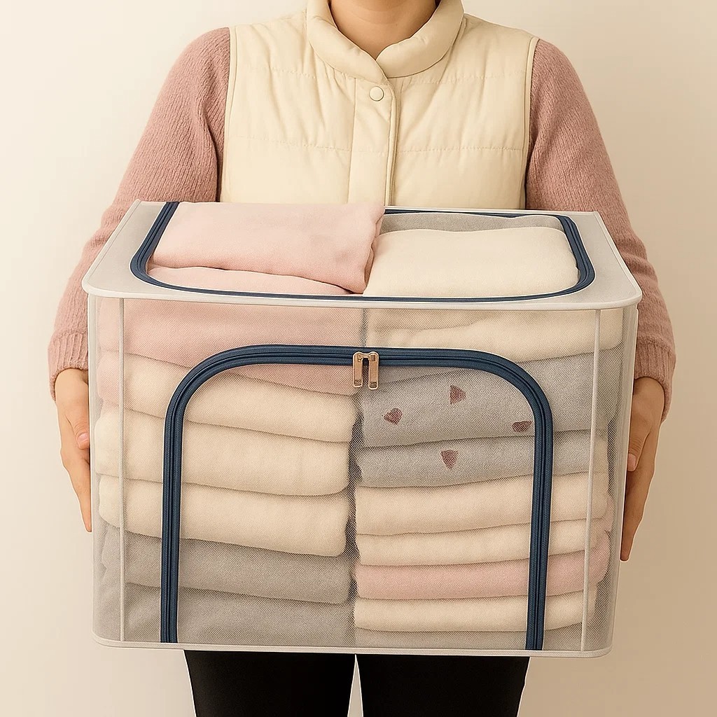 Caixa Organizadora Empilhavel 100L 66L 24L plastico guardar roupas brinquedos armario