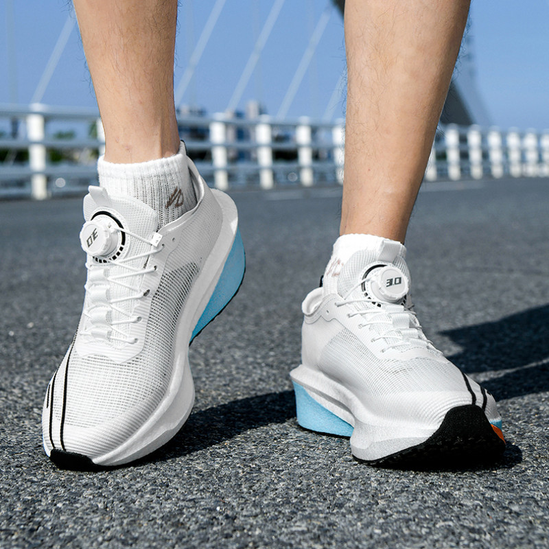 Novos Sapatos Esportivos E De Lazer De Fibra De Carbono , Treinamento De Velocidade De Placa Ultraleve Com Cadarço Tênis