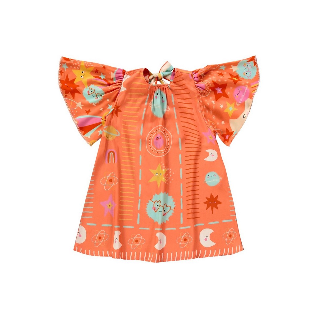 Vestido Infantil Manga Godê em Viscose Interestelar Três e Já · foto 2