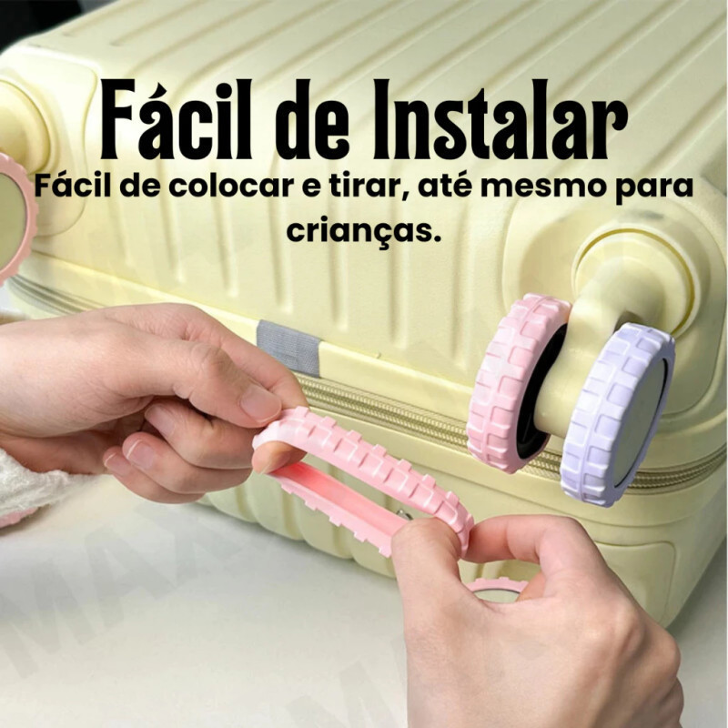 Protetor de Rodas para Mala – Silicone Anti-Ruído que Evita Desgaste em Oferta na Shopee