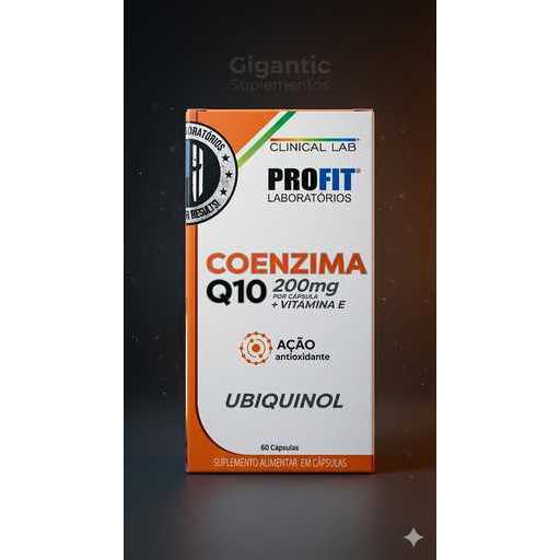 Profit Laboratórios Coenzima Q10 Ubiquinol 200mg 60 Cápsulas Com Vitamina E Energia e Antioxidante