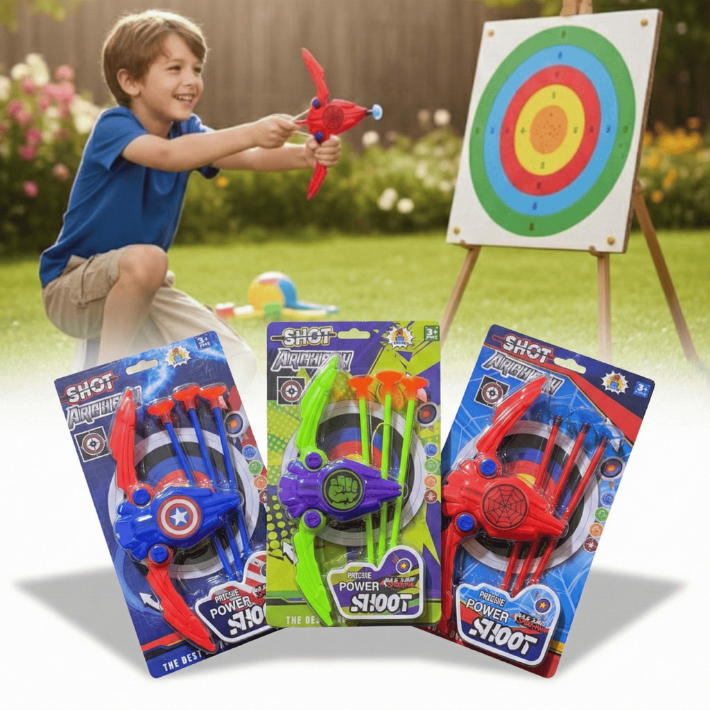 Arco e Flecha Infantil com Ventosas  Kit Brinquedo Tiro ao Alvo para Crianças Educativo e Recreativo