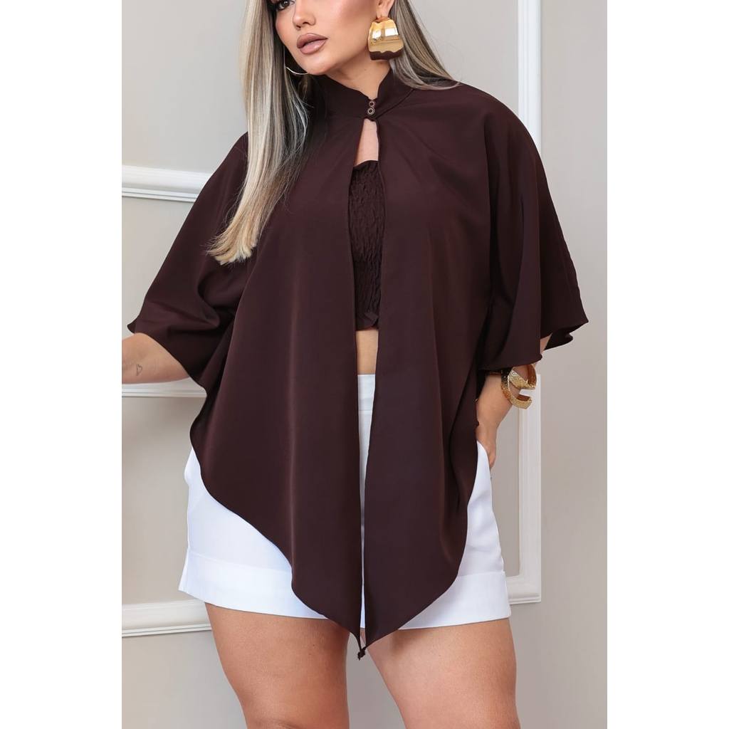 Conjunto Premium Crepe Cedinha - Capa Kimono & Top Cropped