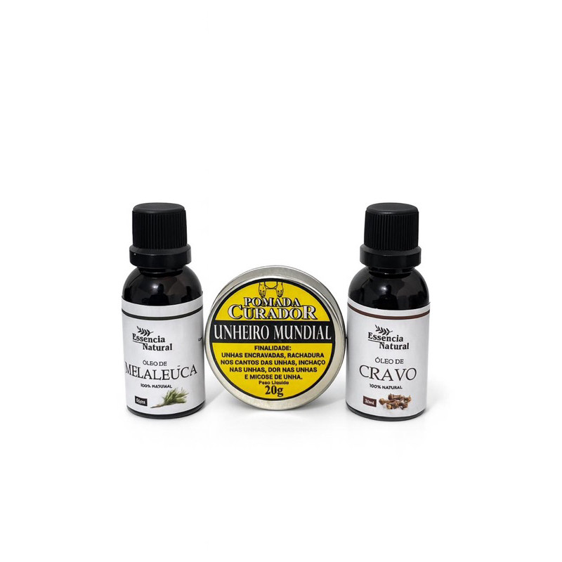 Kit Unheiro Mundial 20g + Óleo de Melaleuca e Óleo de Cravo