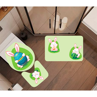 Tapete de Banheiro Páscoa Kit 3 Peças – Antiderrapante, Decorativo e Confortável (JOB P105) em Oferta na Shopee