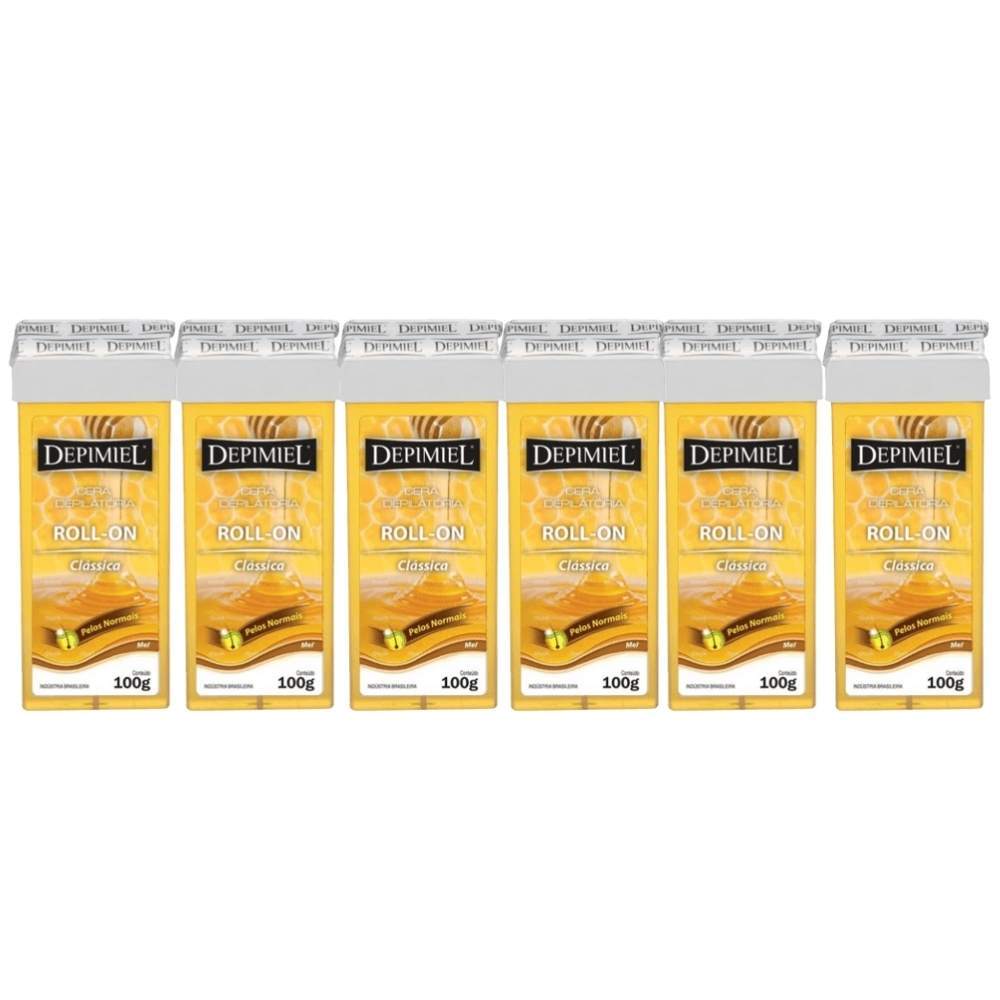 Kit 6 Refil Cera Depimiel Rollon Clássica 100g em Oferta na Shopee