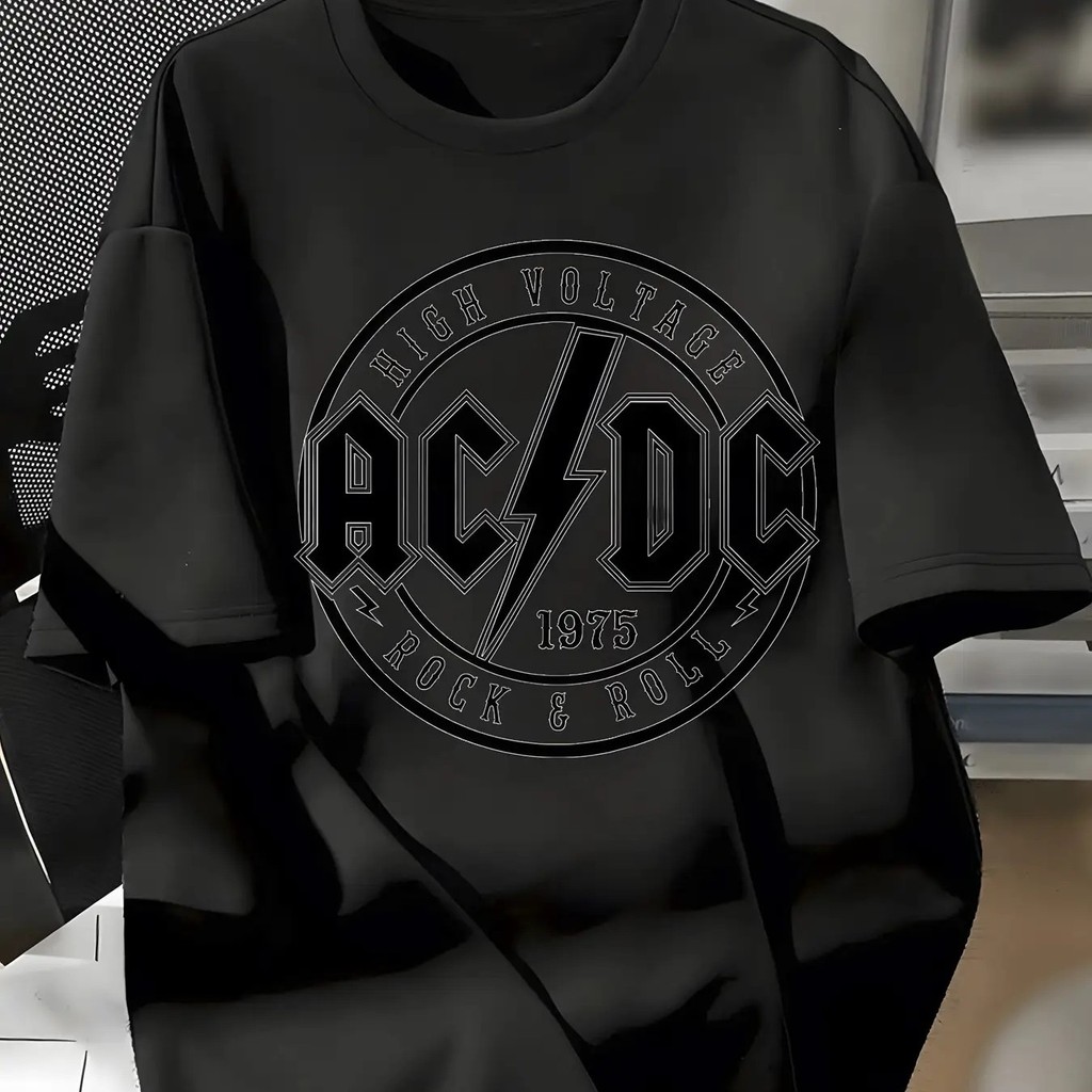 Camiseta Estampada Banda Rock AC/DC OG 100% Algodão em Oferta na Shopee