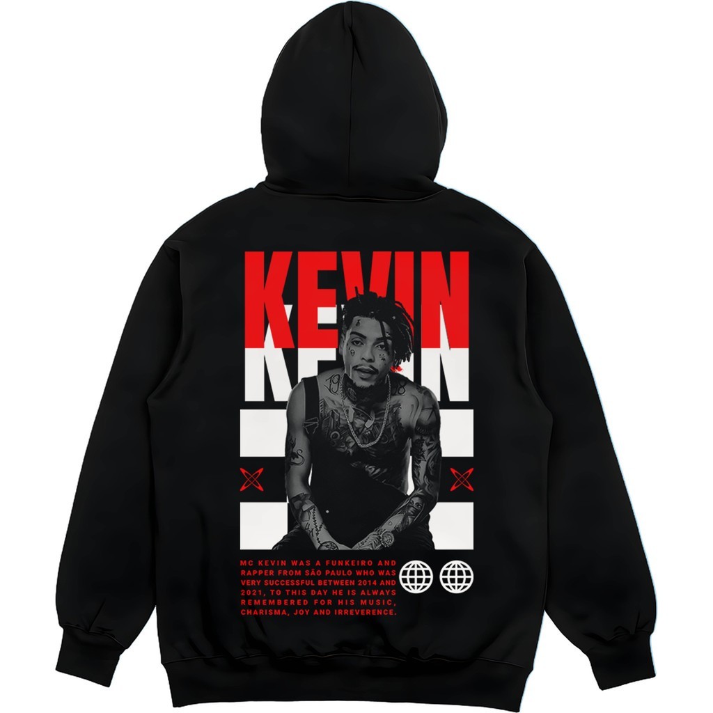 Blusa de Moletom Canguru Mc Kevin Funkeiro Cantor Estampa Costas