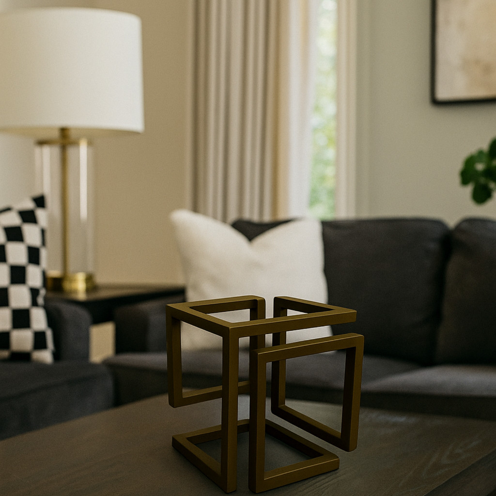 Cubo Infinito Decorativo de Luxo – Objeto Moderno para Mesa, Prateleira, Nicho e Escritório