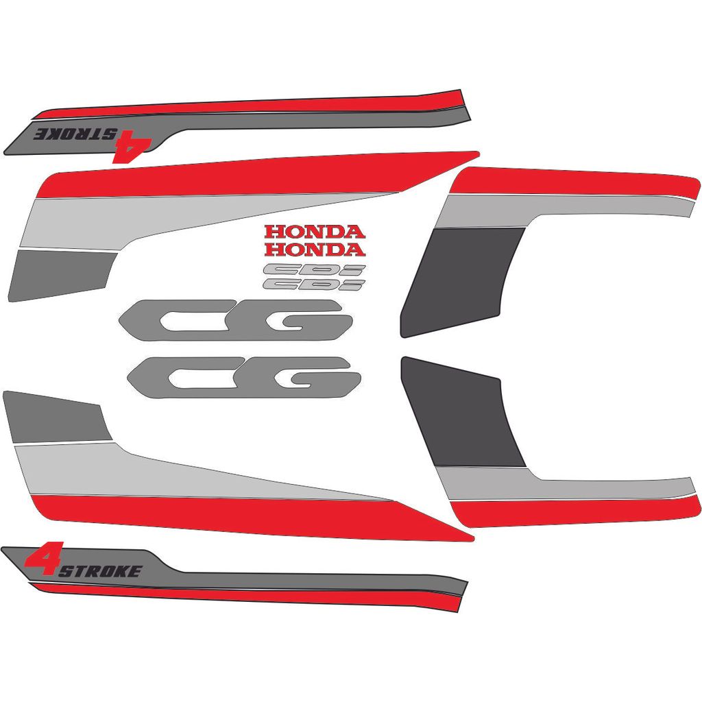 Kit Adesivos Honda CG Today 4-Stroke - Vermelho e Cinza