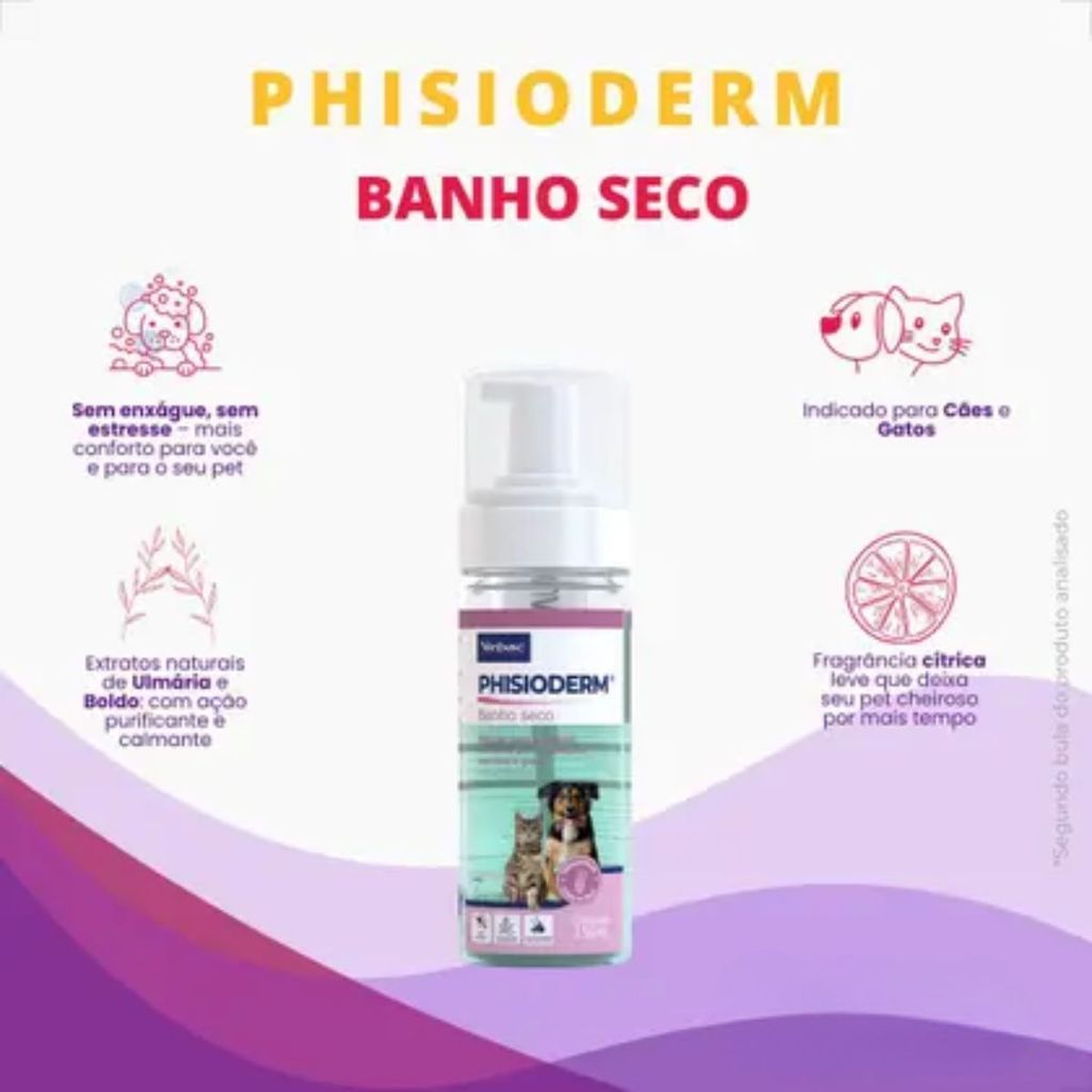 Phisioderm Banho Seco 150ml Para Cães e Gatos + BRINDE — imagem 2 de 2