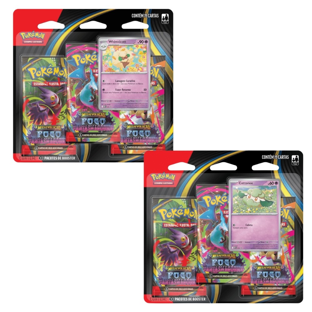 Cartas Pokémon Mega Evolução Fogo Fantasmagórico 19un Copag