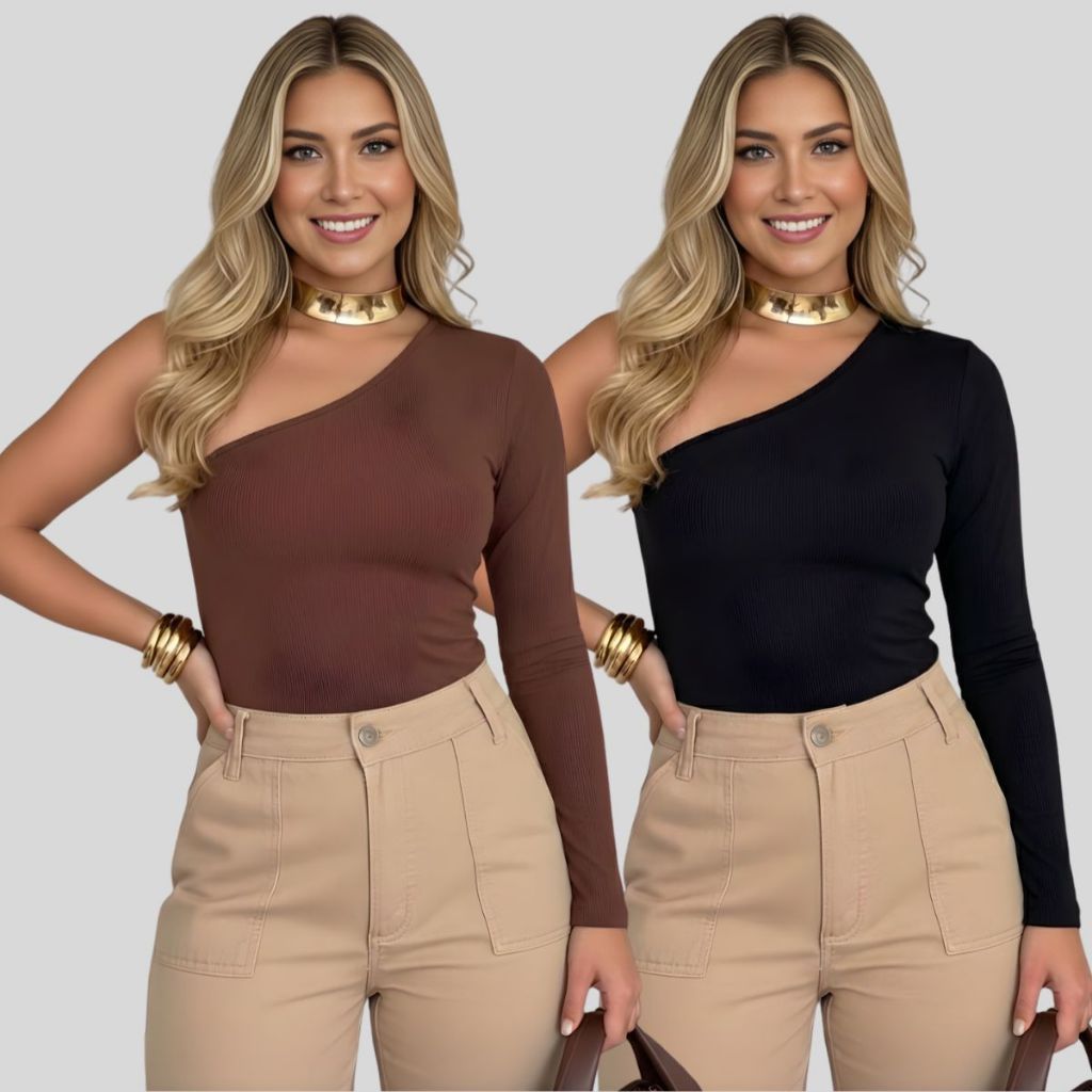 Kit 2 OU 1 Unidade  Blusas Femininas Mula Manca Manga Longa em Suplex com Forro – Moda Blogueira, Conforto e Estilo