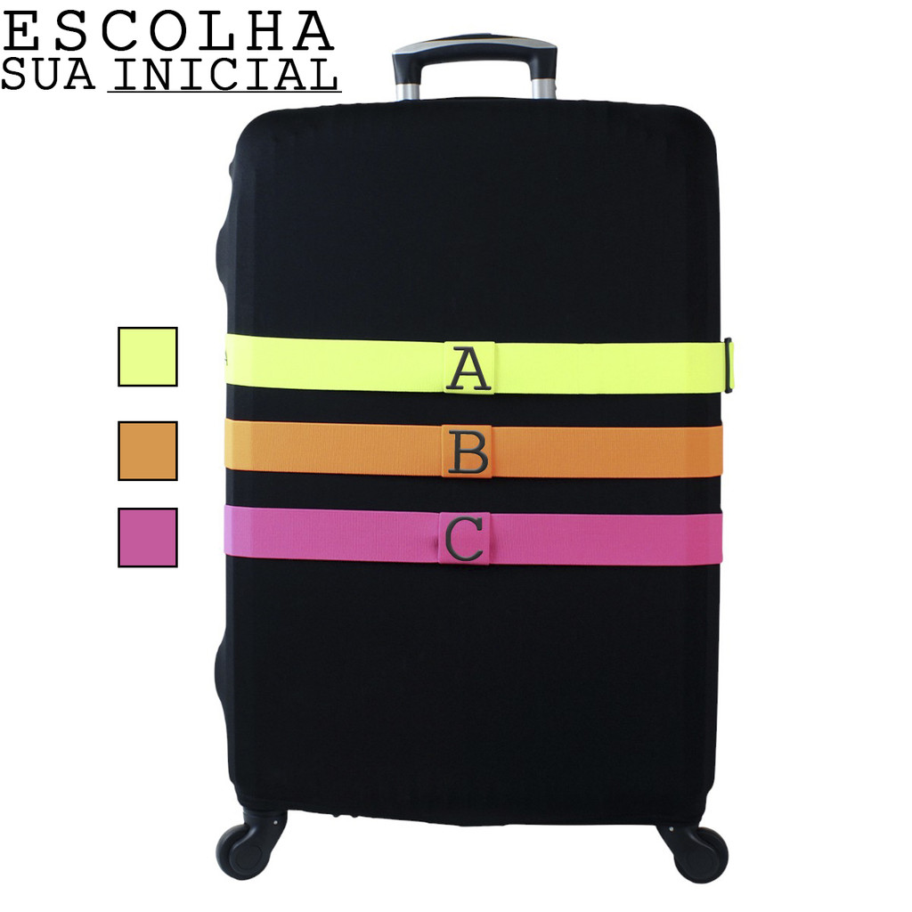 Cinta Neon para Mala Personalizada com Inicial do Nome Proteção Extra