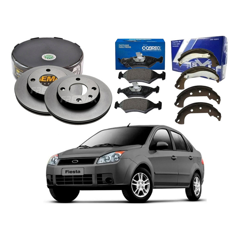 Kit Disco Pastilha Sapata Fiesta Sedan 1.6 S/abs 2007 A 2009