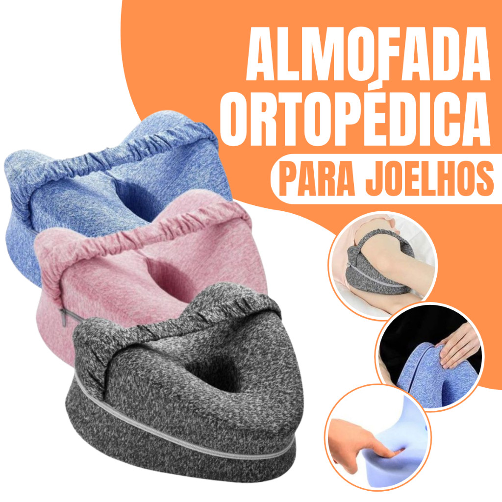 Almofada Ortopédica para Joelhos e Pernas | Espuma de Memória e Alça de Fixação