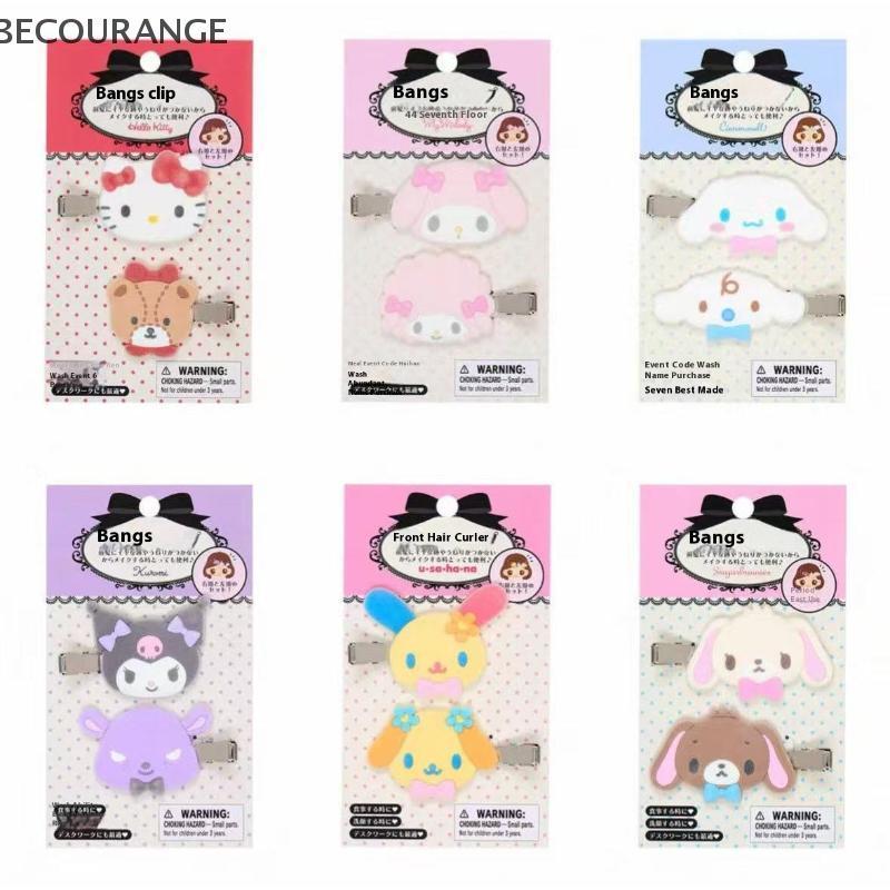 BEC 1 Par Kawaii Sanrio Hairpin Doce Dos Desenhos Animados Floing Olá Kitty Kuromi Franja Clipe Lateral Meninas Bonito A