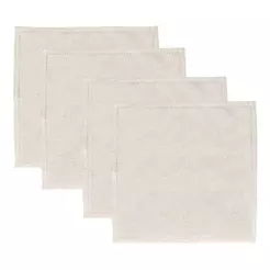 Conjunto 4 Guardanapos Momentos 40x40cm Off White Algodão Lyor para Mesa Posta Jantar Café Almoço Decoração Lar Elegante