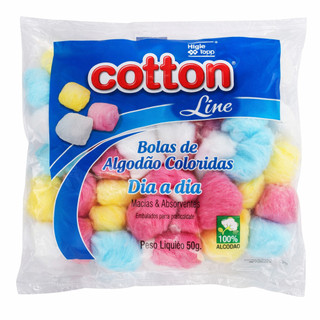 Algodão em bolinhas Coloridas 40 g - Cotton Line