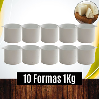Cx c/ 10 Unds Formas 1Kg de Queijos Minas Frescal Ricotas Canastra de PVC durável - OPUSPLAST em Oferta na Shopee