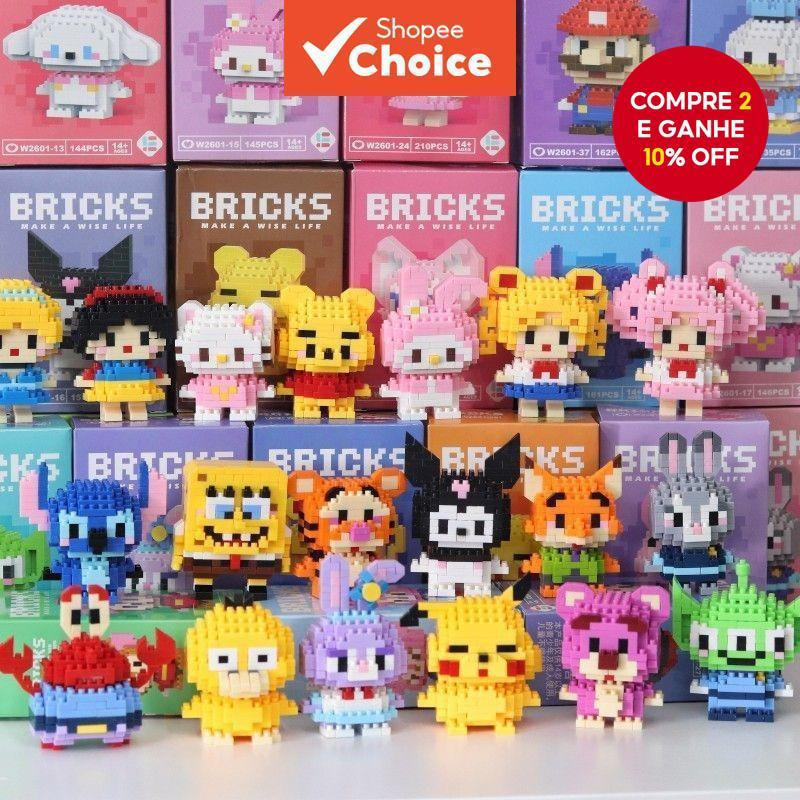 Conjunto de Micro Blocos de Construção, Figuras de Desenho Animado DIY, Brinquedos de Quebra-Cabeça com Caixa Surpresa 4