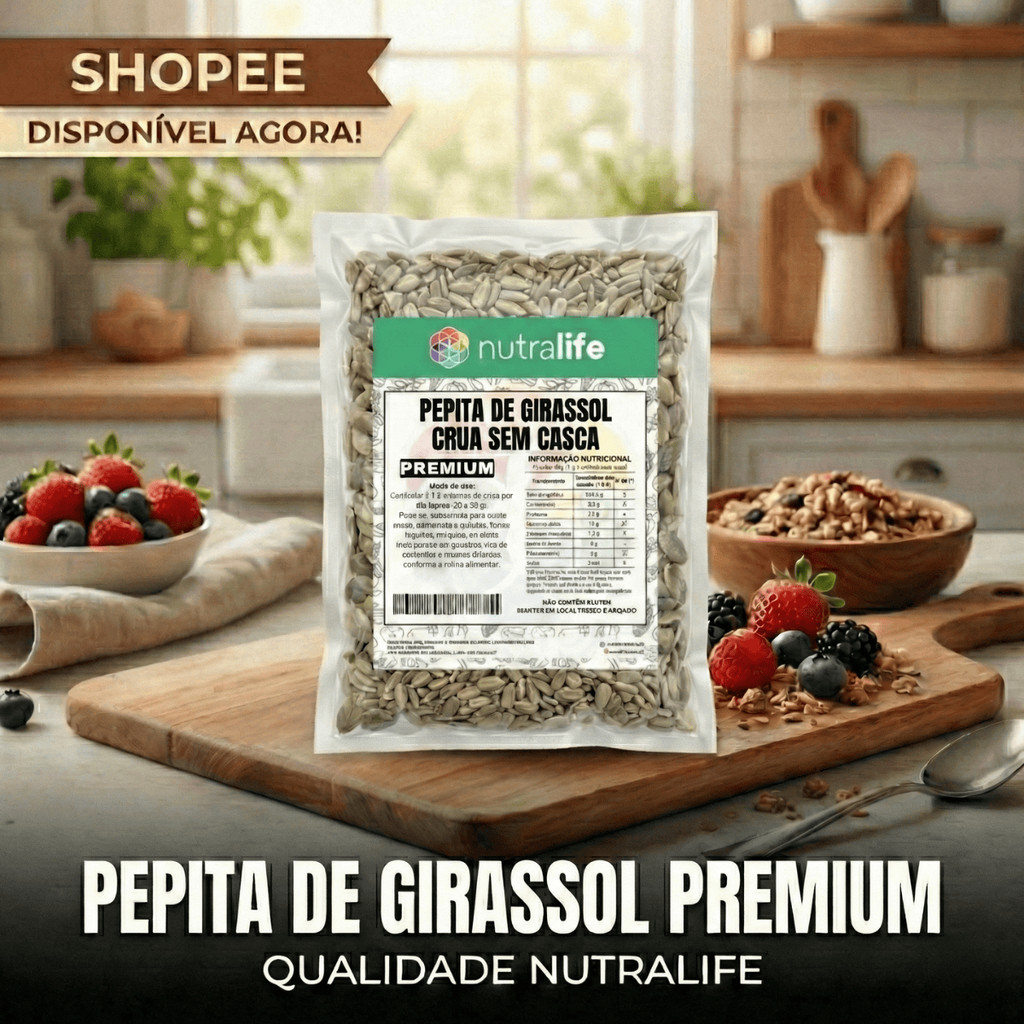 Semente de Girassol Sem Casca (Pepita) Natural Premium | Embalado à vácuo