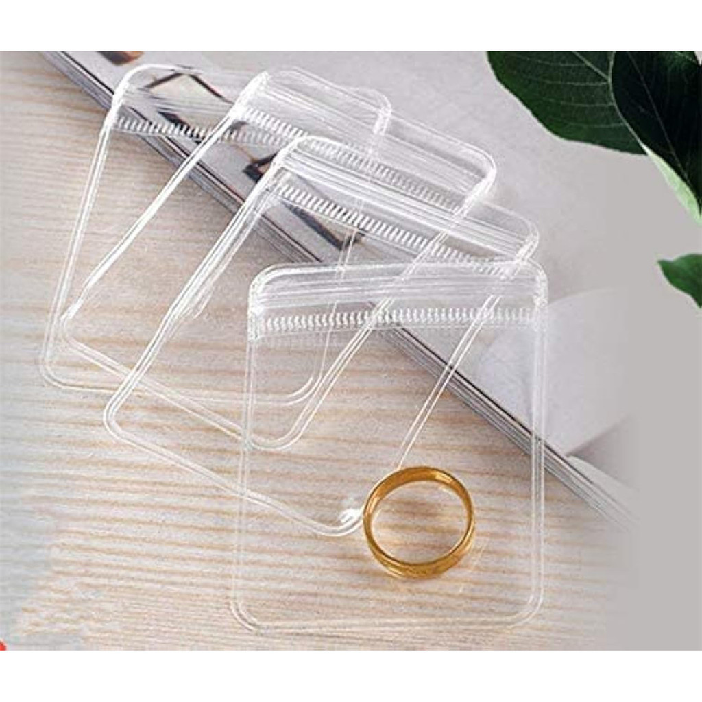 100 Sacos Transparentes de PVC com Fecho Automático para Joias em Oferta na Shopee