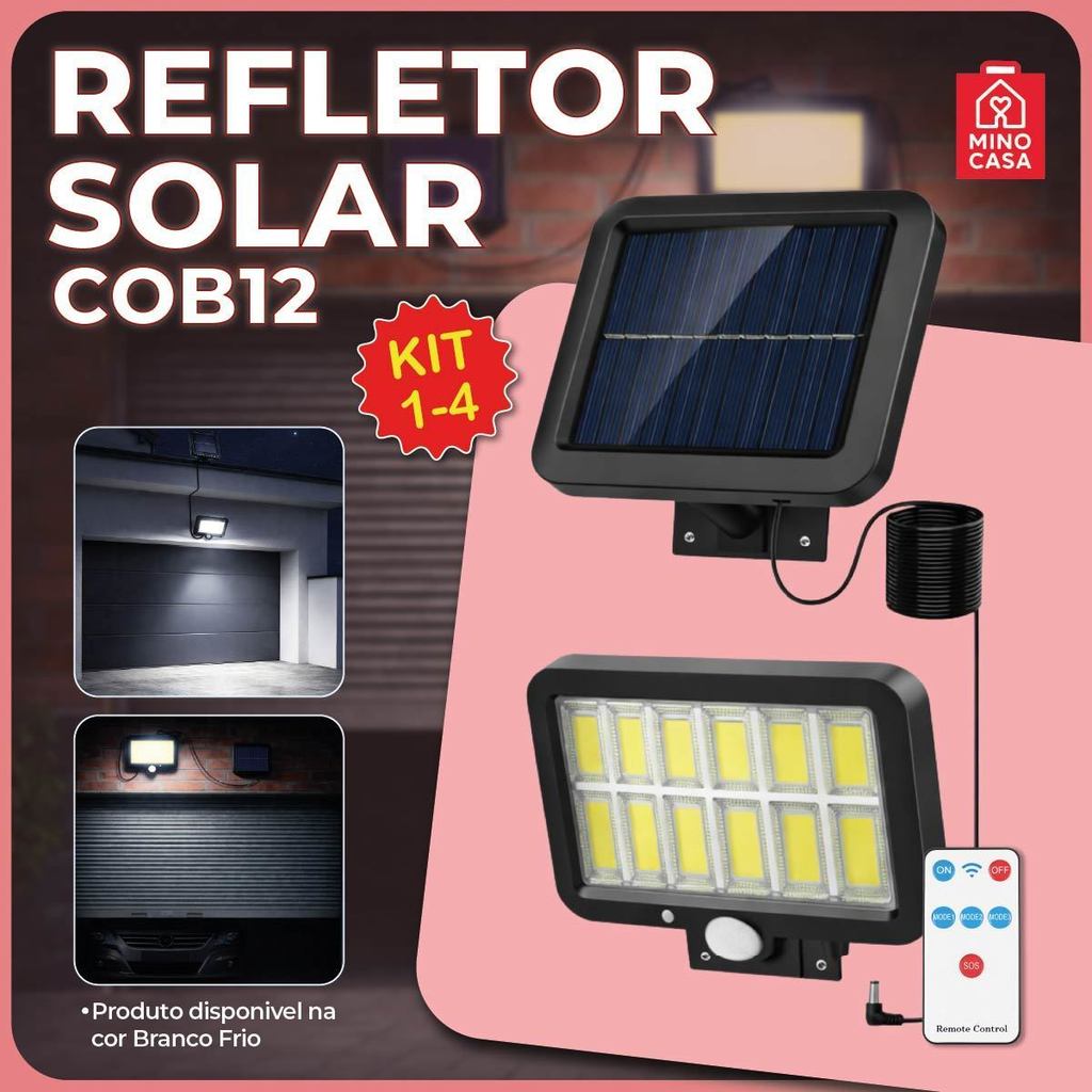 Refletor Solar com Sensor de Presença Automático de Parede 12 LEDS Resistente à Chuva em Oferta na Shopee