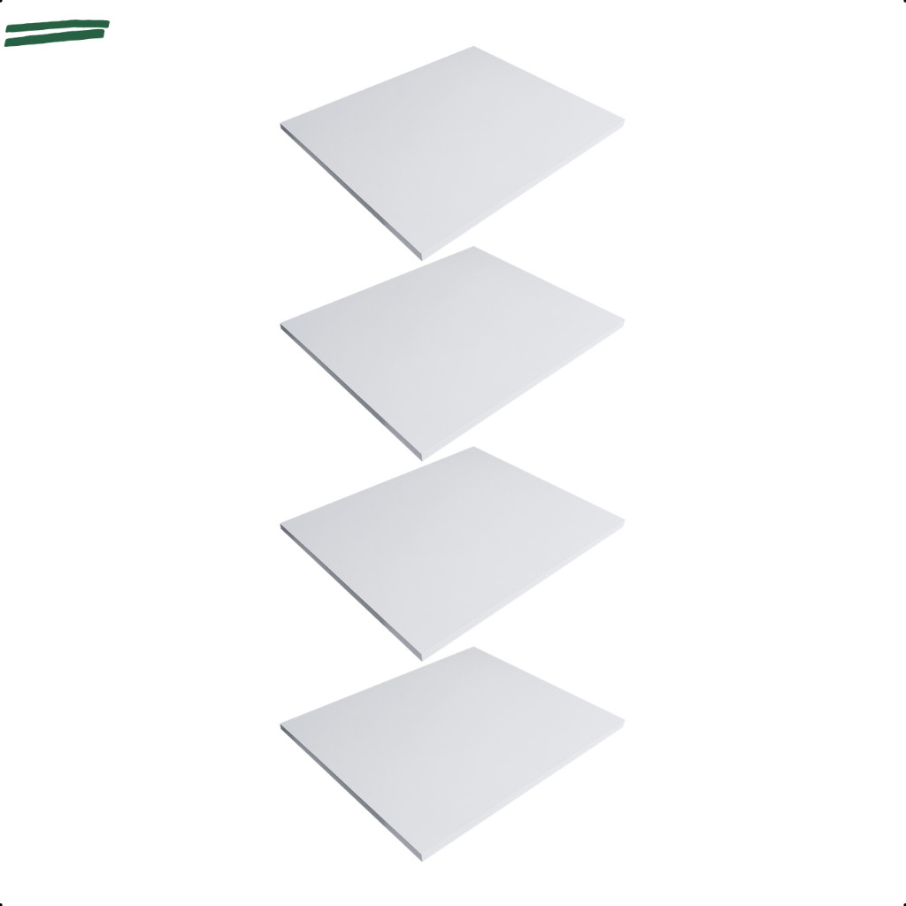 Kit 4 Prateleira Branca 50X45 Tampo Tabua Mdf Organizadora Decoração Cozinha Quarto Banheiro Sala