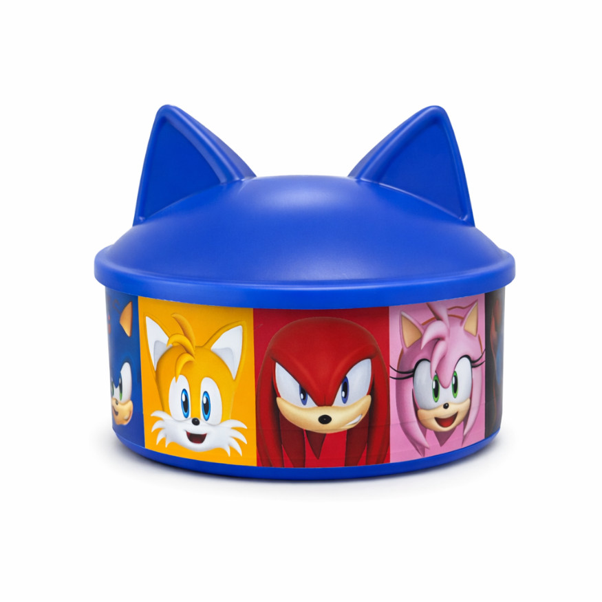 Organizador Lancheira Infantil Redondo Pote Sonic 370ml Porta Lanche Hello Kitty Tampa Com Orelhas