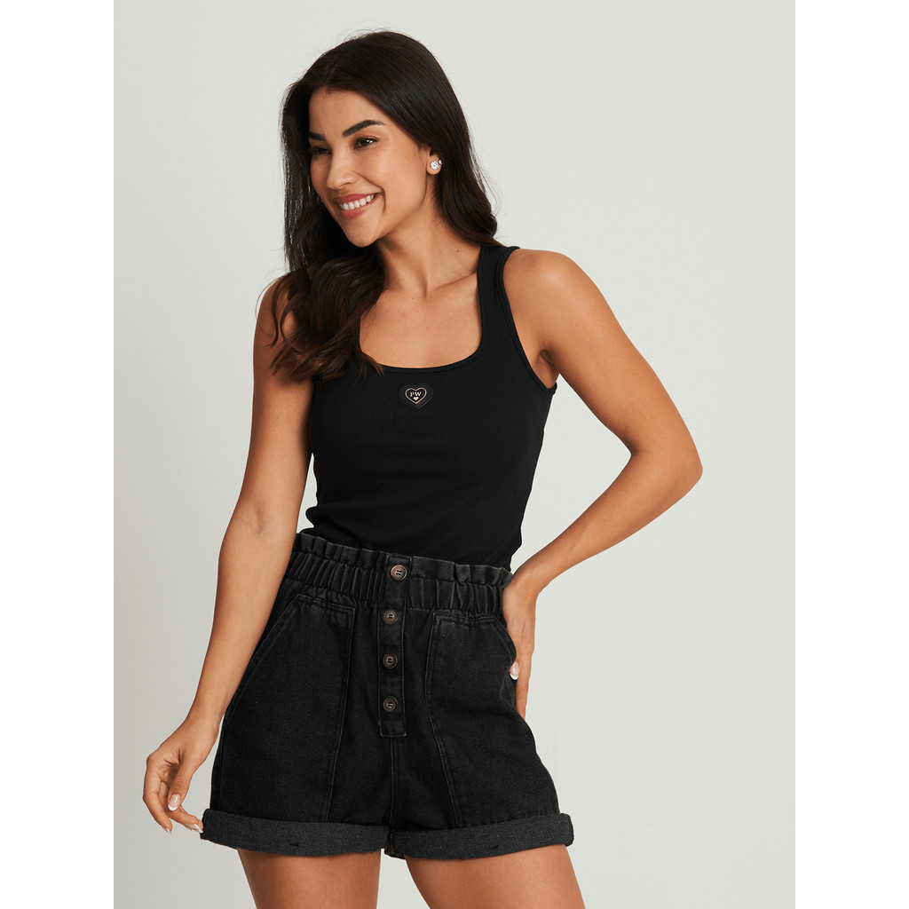 Regata Feminina Decote Quadrado Polo Wear Preto em Oferta na Shopee