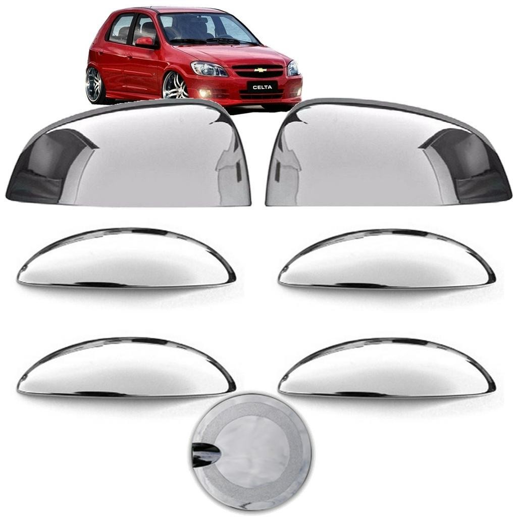 Aplique Cromado Maçaneta Retrovisor Combustível Celta 4 Portas 2007 2008 2009 2010 11 12 13 14 2015