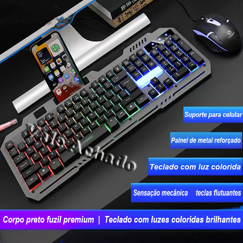 Teclado Semi-mecânico teclado luminoso colorido teclado suspensão teclado