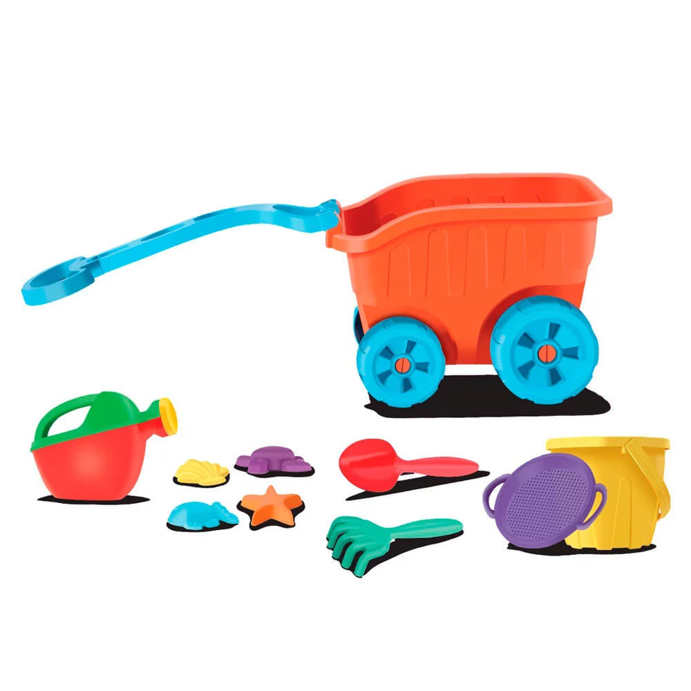 Carro de Praia Divertoys com Acessórios Rosa em Oferta na Shopee