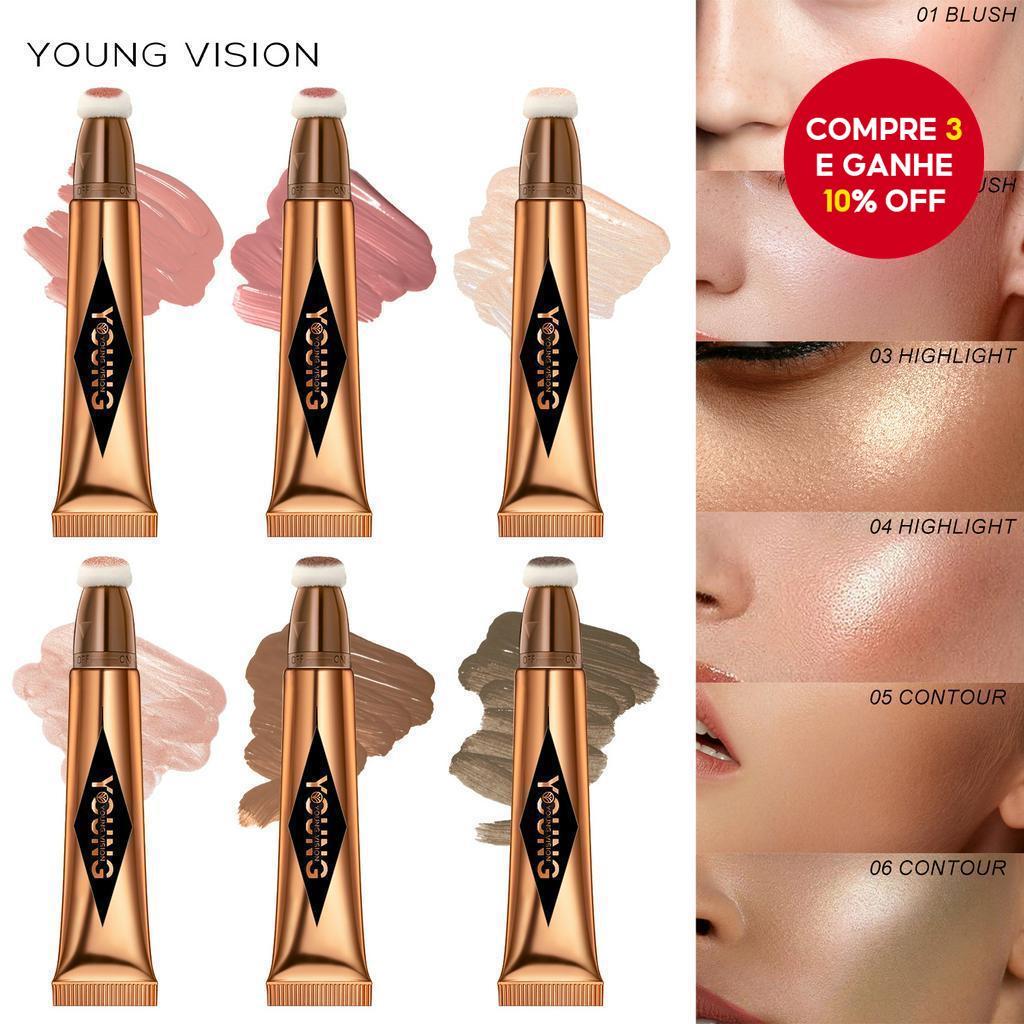 YOUNG VISION Cushion Contour Blush Highlight Stick 12ml-Líquido Multicolorido Para Maquiagem Várias Cores Disponíveis Es