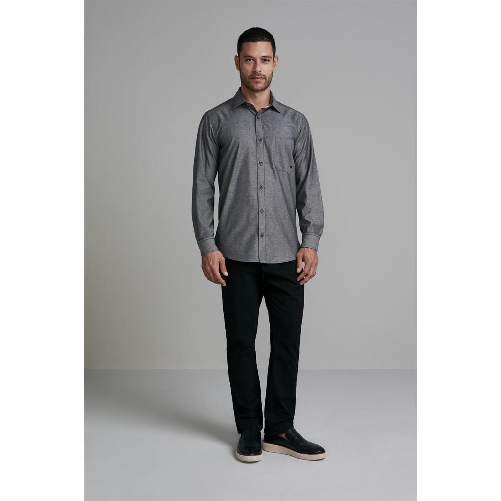 Camisa com Bolso Lisa Comfort - Cinza Chumbo em Oferta na Shopee