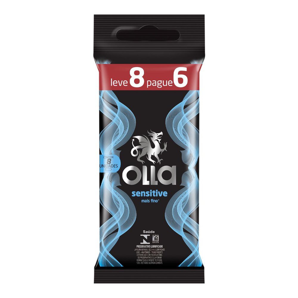 Preservativo Olla Sensitive 8 Unidades em Oferta na Shopee