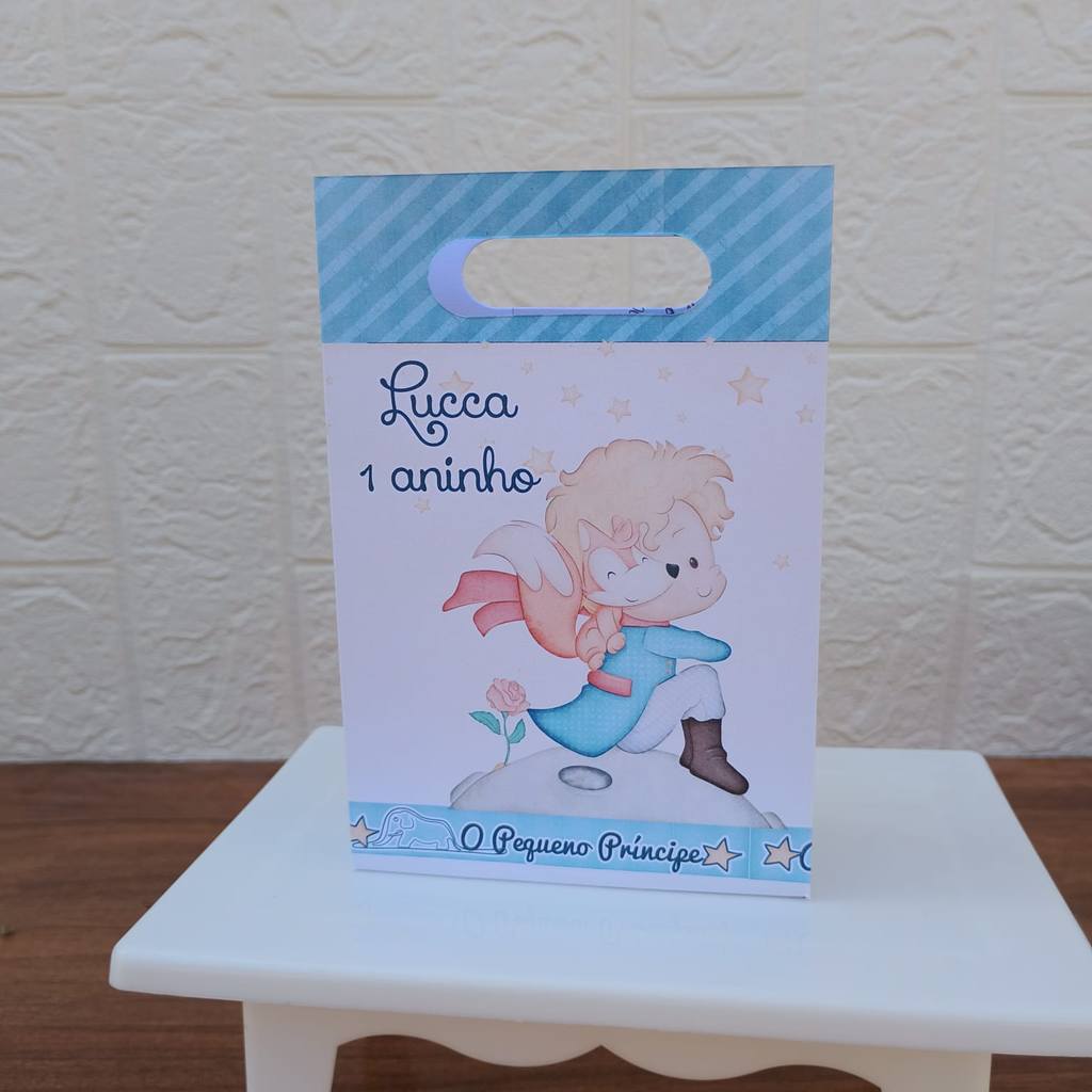 PEGUE E MONTE FESTA ANIVERSARIO Lembrancinha Sacolinha PP Personalizada Boca de Palhaço PEQUENO PRINCIPE