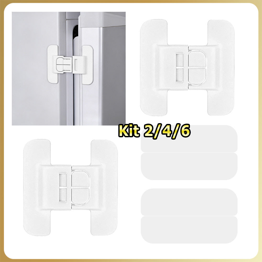 2/4/6x Fechadura de segurança para armários infantis/infantis fechadura de segurança para frigoríficos fechadura gaveta