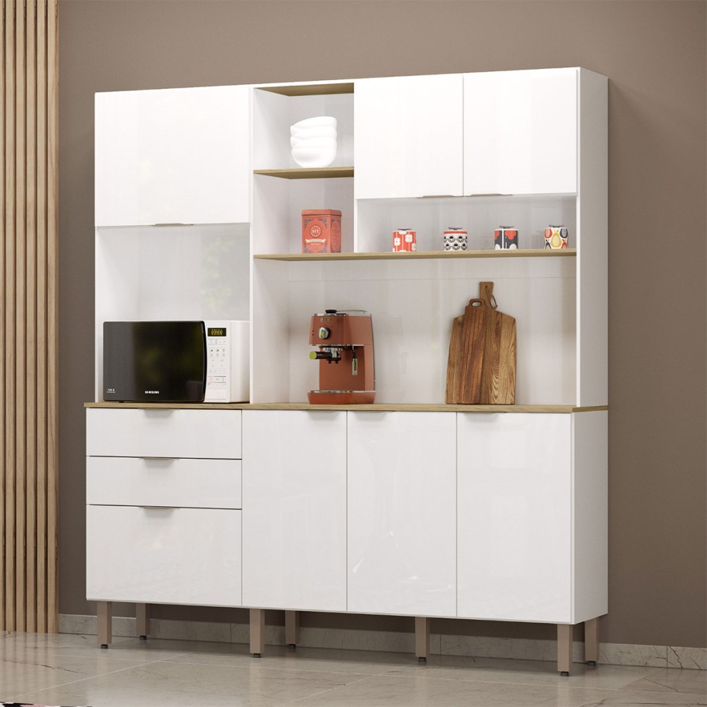 Cozinha Compacta Boreal 5 Portas 2 Gavetas Branco - Mx Móveis em Oferta na Shopee