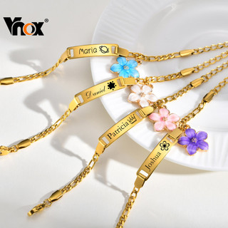 Pulseira Gravada Infantil Vnox , Personalizada Para Crianças , Presente Feito À Mão Bebês E Pequenas , Gravação De Nome