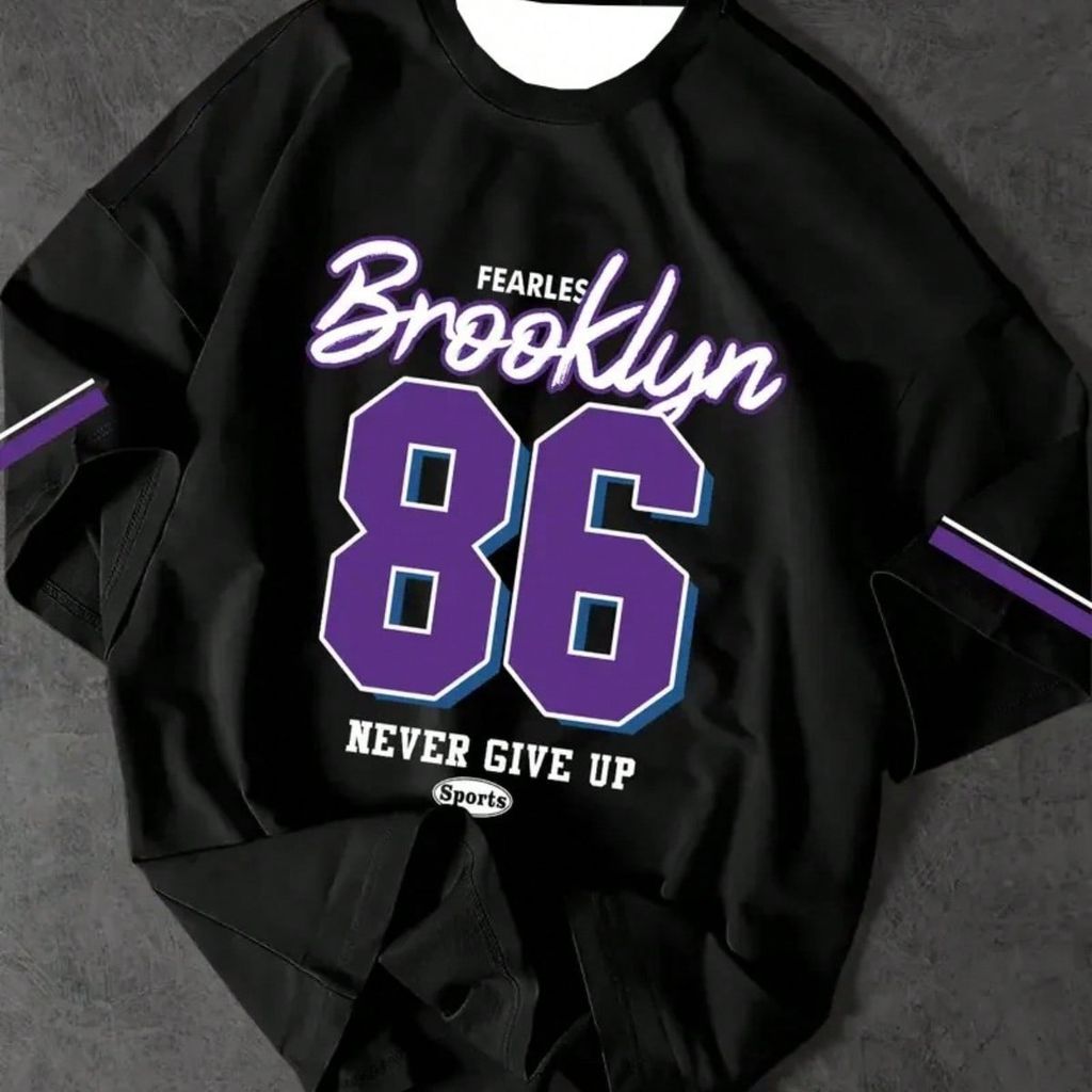 Tshirt Feminina Estilosa Estampada Brooklyn Never 86 Lançamento Camiseta 100% Algodão Oversized Plus Size Camiseta