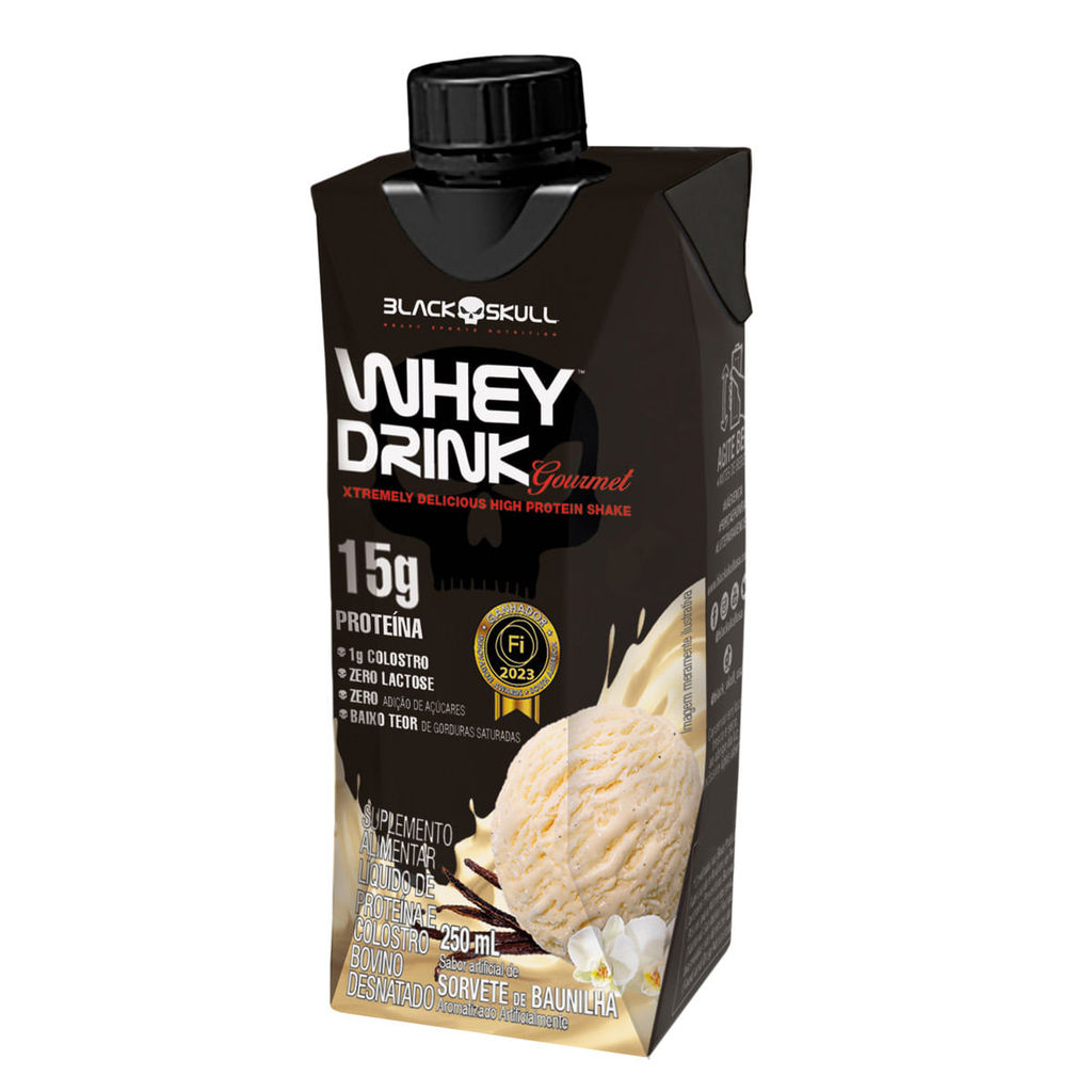 Whey Drink Gourmet - Pronto Para Beber - 1 Unid  - Black Skull em Oferta na Shopee