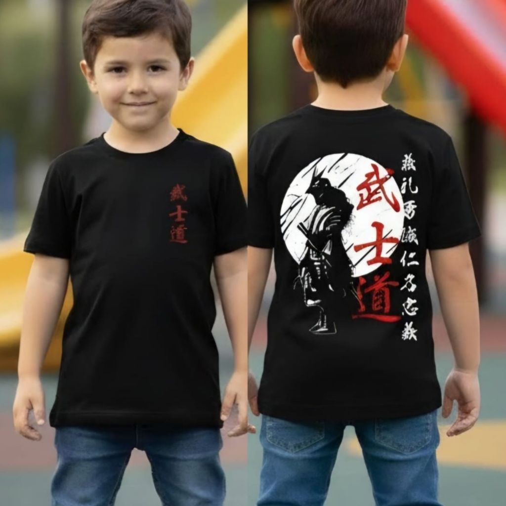 Camiseta Infantil Juvenil Unissex Espirito Samurai Japonês Anime Camisa em algodão blusa Promoção