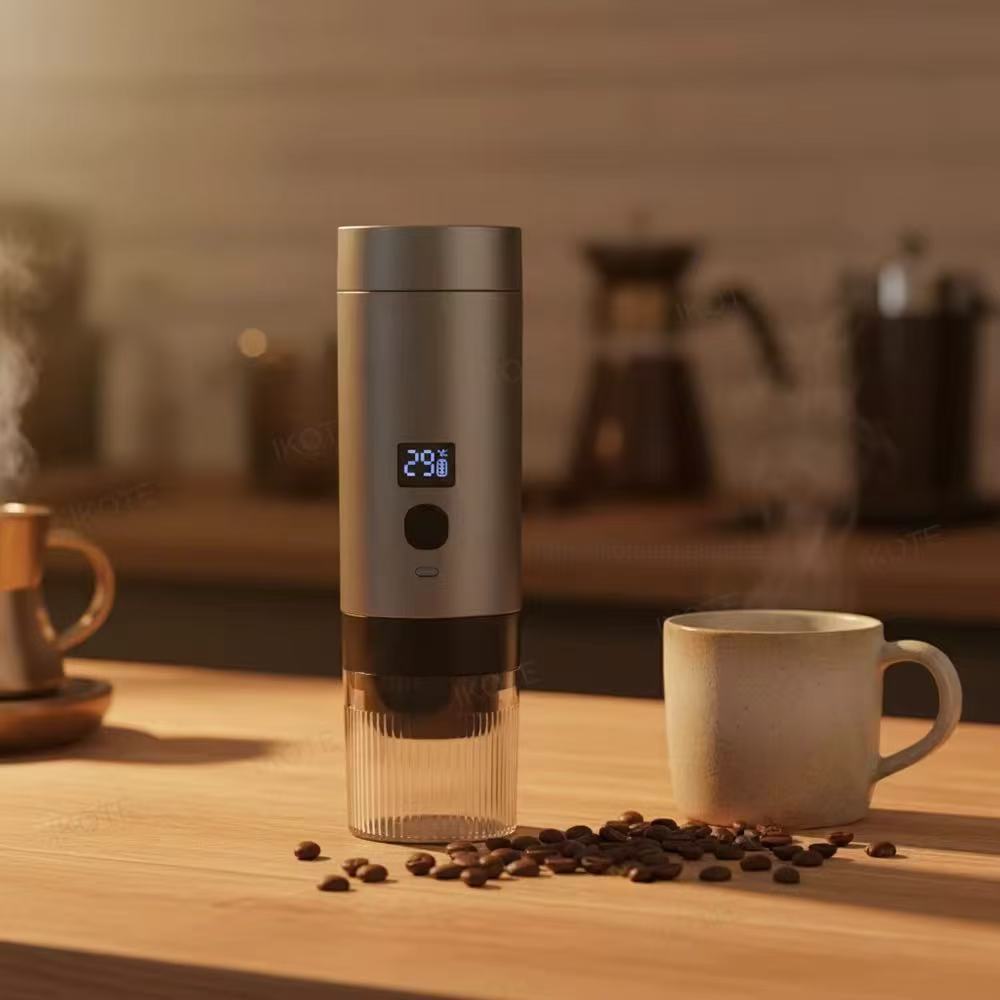 Máquina de Café Expresso Portátil 3 em 1 Elétrica Preta modernas Cafeteira cápsulas ou Café Moído-SMILE