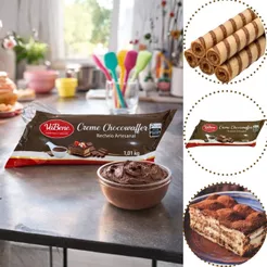 2 RECHEIO ARTESANAL CREME CHOCOWAFER 1,01KG VABENE (CHOCO)