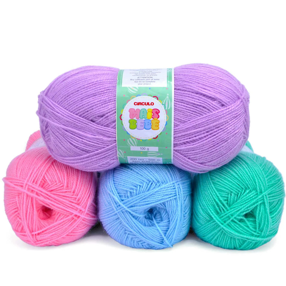 LÃ MAIS BEBE 100G 500M CIRCULO - KIT COM 2 NOVELOS em Oferta na Shopee